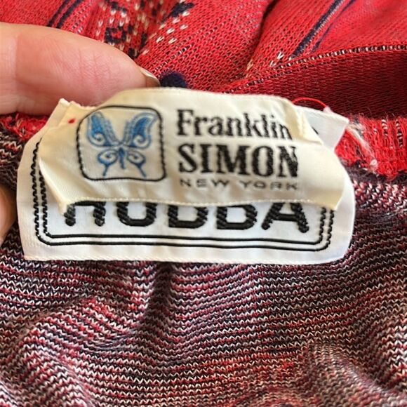 Vintage 70s Hubba Hubba Red, White & Navy Blue Halter Maxi Dress With Ruffle Hem - Picture 9 of 10